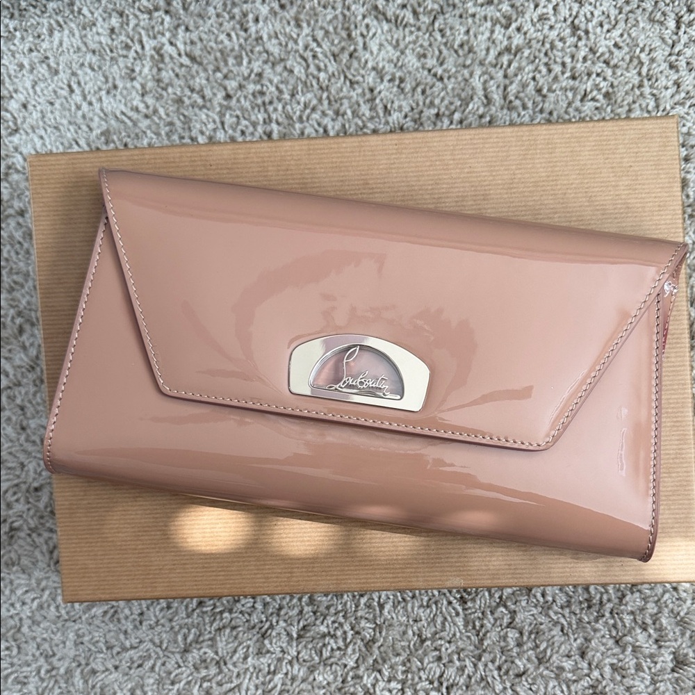 Christian Louboutin Blush Patent Envelope Clutch